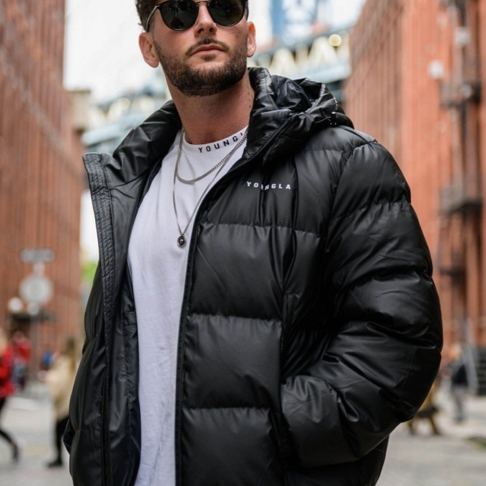 YoungLA Men's Sleek Black Puffer Jacket